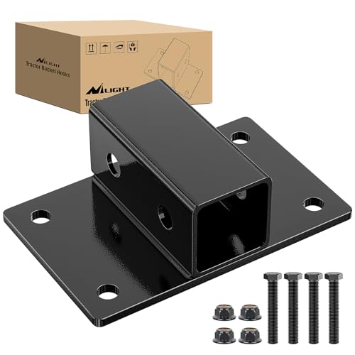 Nilight Bolt on Tractor Bucket 2 inch Towing Receiver 5/8”Pin Hole | Class 3 Trailer Hitch 25573LBS Work Well for Tractor Bucket RV UTV Truck - color: 2 inch Towing Receiver