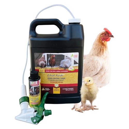 Chick Fresh Odor Eliminator for Backyard Chickens. Makes 1 Gallon of Solution Eliminates Coop, Brooder Odor, Etc. Concentrate w/ 128 oz Empty Sprayer - size: 1 Gallon