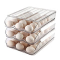 MesRosa Egg Holder for Fridge, Automatic Rolling Container Storage 54 Eggs | Clear Large Capacity Egg Organizer for Refrigerator with Lid, Stackable Dispenser, Tray & Bin, Saving Space -3 Layer - size: 3 Layers Holder 54 Eggs