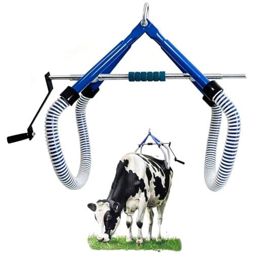 Cow Hip Lift 4410LB,Heavy-Duty Galvanized Steel Stand Assist Device with Non-Slip Rubber Clamp,OB Calving & Birthing Aid for Postpartum Recovery,Dystocia & Lame Cow (0-35.4" Adjustable)