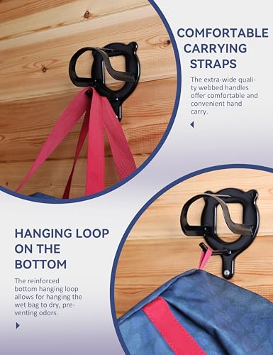 Horse Grooming Tote Bag, Waterproof Grooming Organizer with Multiple Pockets for Brushes & Tools, Stable & Show Use Navy - color: Navy