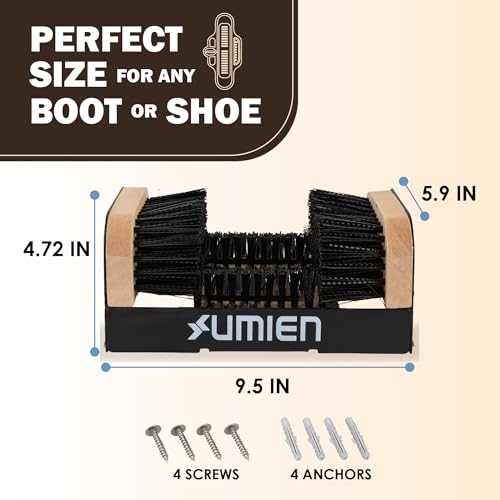 Boot Scraper Outdoor Shoe Brush No Flaps, for Mud, Dirt & Snow | Heavy-Duty Outdoor Use, Weather-Resistant, Durable Bristles, Freestanding