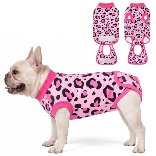 cyeollo Dog Surgery Recovery Suit, Spay Neuter Onesie for Female Male Dogs | Prevents Licking, Cone Alternative, After Spay & Neuter, Protects Surgical Wounds, Easy Potty Access, 4-Way Stretch - color: 4# Leopard, size: X-Small (Back: 9"-11")