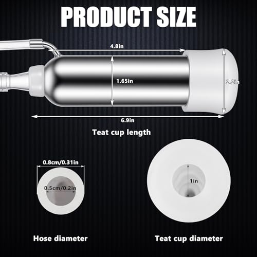 Threlaco Milking Machine Accessory Cow Teat Cup, Double Cup with Tube for Cow, Sheep, Camels, Farm Tool(Stainless Steel)