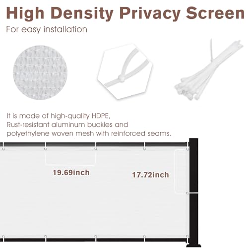 SUNNY GUARD 2.5' x 5' Balcony Privacy Screen, HDPE Patio Railing Cover Fence - color: White, size: 0 2.5' x 0 5'