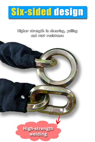 Heavy Duty Cut Proof Security Chain 2.6ft x 1/2 "Hardened Steel Cut Proof Lock for Motorcycles Trailers Gates Garage Anti Theft Security Chain【0.8m*12mm】 - size: 2.6FT(0.8M)