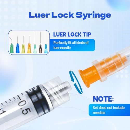 3ml Syringes Without Needles, 3cc Luer Lock Syringe - Disposable Individually Wrapped(30 Pack) - size: 3ml