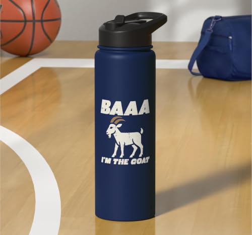 Halloween Baaa Im The Goat Funny Costume Men Women Kids Stainless Steel Insulated Water Bottle - color: Navy Blue