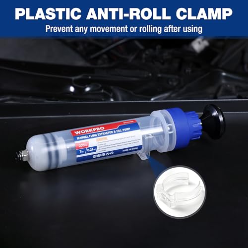 WORKPRO 200CC Manual Fluid Extractor | Multi-Purpose Oil Syringe Suction Pump, Manual Extraction and Filling Pump, Automotive Oil Syringe - size: 200cc