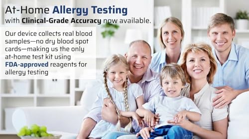 Comprehensive Food and Environmental Allergy Test for Adults & Kids- Clinical-Grade Accuracy, Cover 95% Food & Inhalant Allergic Reactions, Real Serum Sample, Painless Collection
