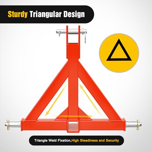 Nilight 3 Point 2" Trailer Hitch Receiver Category 1 Drawbar | Heavy Duty Tractor Drawbar Adapter Compatible with Kubota Bx John Deere Nortrac Kioti Yanmar Cat Orange - color: 2" Trailer Hitch Receiver Orange