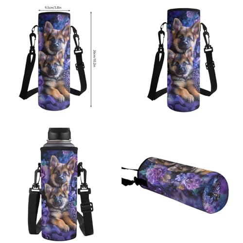 Upetstory German Shepherds Backpack for Girls Boys Kids School Bag Set Elementary Bookbag with Insulated Lunch Box Pencil Case Book Cover Water Bottle Sleeve Kindergarten Daypack 5 In 1 - color: German Shepherds