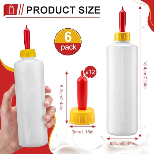 Pcs Goat Feeding Bottles 400ml/13.5oz with Nipples, Lamb Feeding Kit, Goat Nipple and Bottle Set, Livestock Baby Bottle for Sheep, Lamb, Calf, Baby Goats Puppies, Farm Milk Feeder Set
