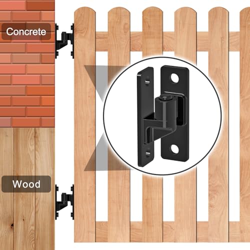 4.9" Heavy Duty Gate Hinges, Wall Mount Female Male Hinges | 4 Pairs, Electroplated 6mm Steel Design, Provides Stable Support, Smooth Opening and Closing for Wooden Fences and Farm Gates - color: Black, 4 Pack