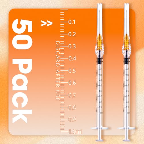 1mL/cc Disposable Luer Lock Syringe 25G 1 inch for Lab Use, Individually Wrapped,Pack of 50 - style: 1ml-25G-1" (Luer Lock)