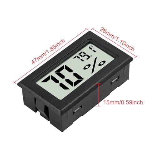 3Pcs Mini Digital Thermometer Hygrometer Electronic Temperature Humidity Gauge Meters Indoor LCD Display Fahrenheit for Greenhouse,Garden,Car Cellar and Office - color: Black-3PCS