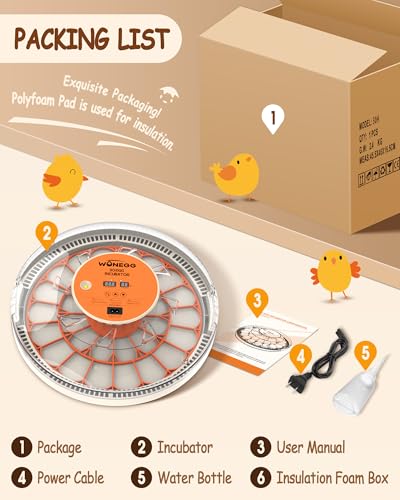 Incubator for Hatching Eggs, 30 Eggs Incubator with Automatic Egg Turning, Temperature Control & Humidity Display, LED Egg Candler, for Chicken, Quail, Parrot Eggs