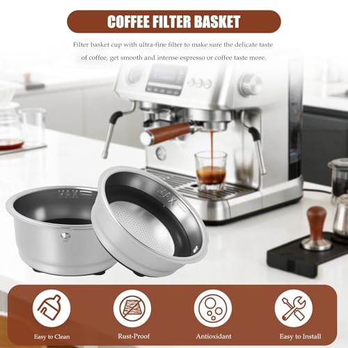 2-Pcs 51mm Pressurized Coffee Filter Basket Fit for Capresso Cafe Barista BVMC-ECMP1000 and for Gevi Espresso Machine, Reusable Filters