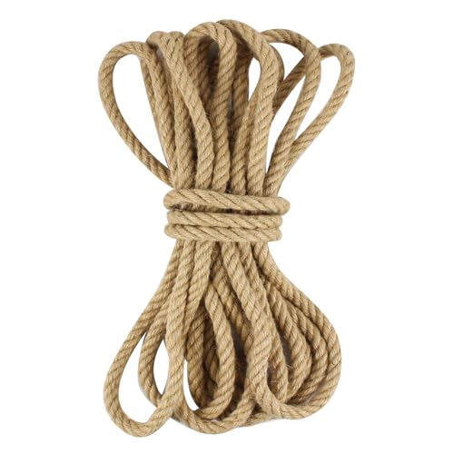 1/2 Inch x 25 Feet Natural Jute Rope, 13mm Jute Twine Hemp Rope, Twisted Manila Hemp Ropes for Craft Projects, Gardening, Indoor and Outdoor Use, Home Decorating, DIY - size: 1/2inch x 25feet