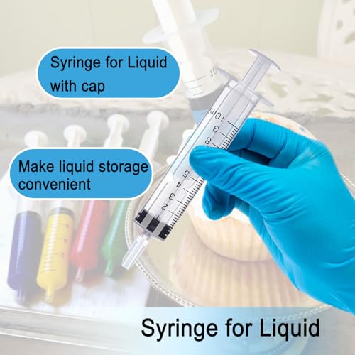 10ml Syringe for Liquid, 10cc Syringes Without Needle, Individually Wrapped, Pack of 12 - size: 10ml