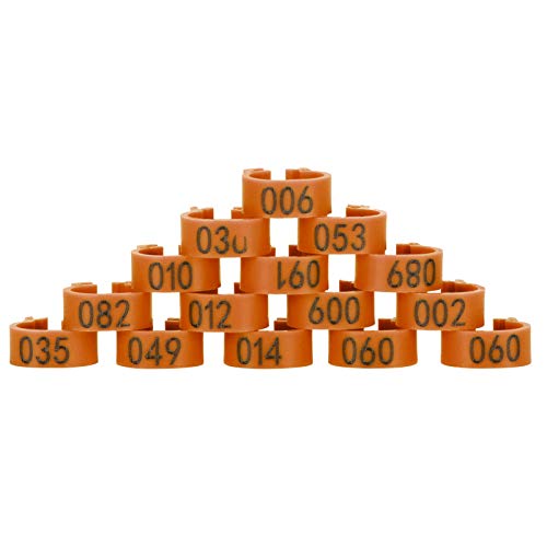 8mm Pigeon Leg Bands 0-100 Numbers Chicken Identification Leg Bands for Bantam Finch Dove Lovebird Coturnix Quail (Brown) - color: Brown
