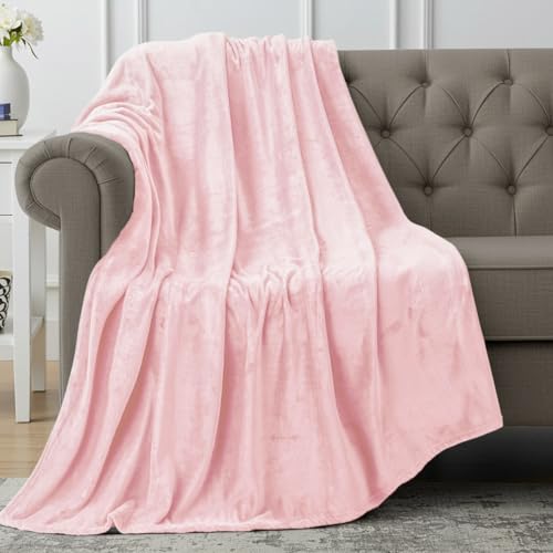 Utopia Bedding Ultra Soft Fleece Bed Blanket Throw Size Pink (50x60 Inches) | Microfiber Plush Warm Lightweight Breathable Cozy Blanket Anti-Static, All Season Use, Gift for Women and Men - color: Pink, size: Throw (50x60 Inch)