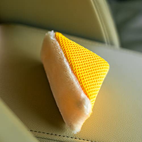 Autofiber Scrub Ninja - Wedge Scrubber, Great for scrubbing Leather, Plastic, Rubber and Vinyl - Pack of 2, White/Gold (5inch x 2.5inch x 2inch) - color: White/Gold