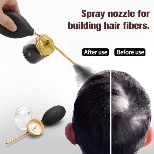 Spray Applicator — for the accurate jetting of fibrous and powdered substances, equipped with an all-in-one powder dispenser and spray bottle - color: Golden（Applicator+Bottle）