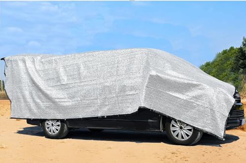 Aluminum-Shade Cloth 10x20',Reflective 80% Aluminum Shade Cloth-for Car Garden,Outdoor Pergola,Lawn.Aluminum Sunblock Neting with Edges and Holes,Silver Heat Reflective Tarp - size: 10ft×20ft