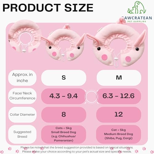 Adjustable Comfy Flower Style Elizabeth Collar for Cats Puppies Soft Recovery Cone Pet Protective Neck Collar (Pink Pig (Open Ring), Medium) - color: Pink Pig (Open Ring), size: Medium