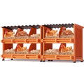 2-Tier Chicken Nesting Box, 10 Compartment Wooden Nesting Box for Chickens with Waterproof Roof, Non-Slip Stable Base, Heavy Duty Chicken Laying Boxes for Hens, Duck, Poultry, Bird, Orange - size: 67.0"L x 12.6"W x 29.8"H