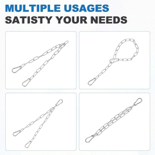 PATIKIL Gate Chain Lock, (15.8Inch, Silver) (2Pcs)304 Stainless Steel Hanging Chain Lock for Stall Barn/Cabinet/Fence/Hammock/Pet Cages - size: 15.8Inch