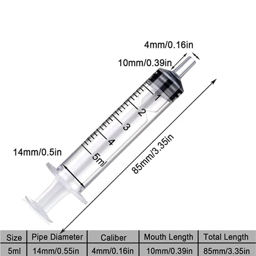 30 Pack 5ml Syringe for Liquid Without Needle,Syringe with Cap,Individually Wrapped,Measurement for Scientific Labs,Measuring Liquids,Pet Feeding,Oil or Glue Applicator (A 30 Pack 5ml) Straight Mouth - size: A 30 Pack 5ml