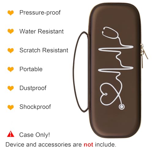 BOVKE Stethoscope Case for 3M Littmann Classic III Monitoring, Lightweight II S.E, Cardiology IV Diagnostic, MDF Acoustica Stethoscopes, Extra Room for Nurse Essentials and Medical Supplies, Brown - color: Brown