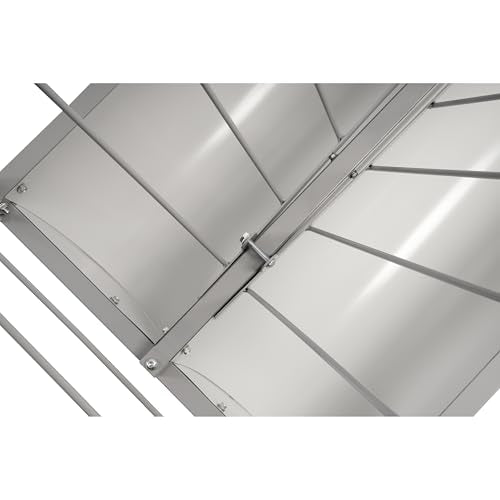 HECASA Livestock 2-in-1 Hay & Grain Feeder Storage and Dispensing Feed Pan | 55 Gallon Capacity Livestock Hay Feeders for Goats, Sheep, Horses Steel Powder Coated Silvery - size: Silvery
