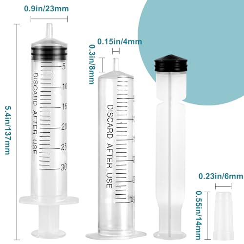 3 Pack Plastic 30ml Syringes with Cap, Sterile Syringe Individually Packaged for Labs, Liquid Measuring, Feeding Pets, Oil or Glue Applicator - style: 30ml