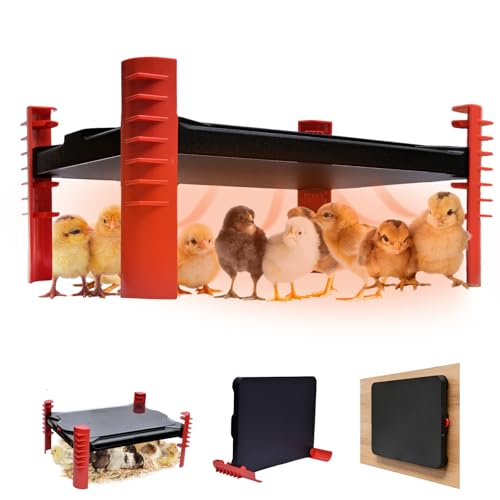 Chick Brooder Plate, 150W Adjustable Chicken Coop Heater for 25 Chicks | Adaptive temp sensor provides safe chick warming, adjustable height for brooding boxes, coops, and poultry