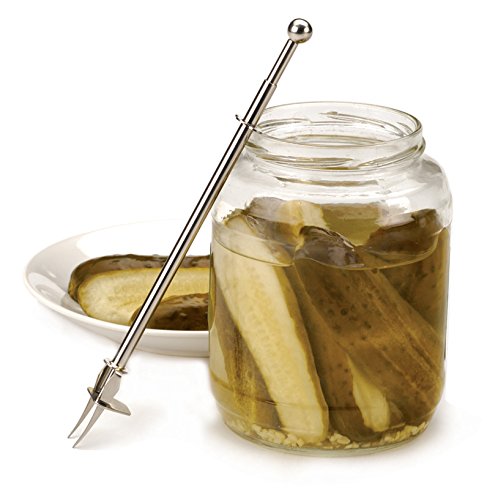 RSVP International Endurance Kitchen Collection Condiment Utensils, 8.25 x 0.87 x 0.87", Long Reach Pickle Fork