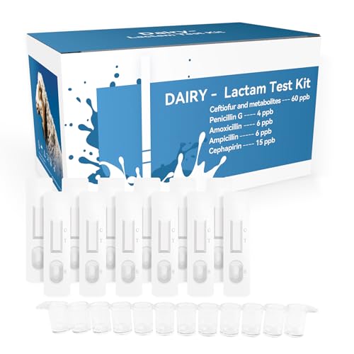 Raw Milk Antibiotic Residue Test Kit – β-Lactam Screening, 5-Minute Results, Test Kit for Dairy Quality Control 12Tests/Kit