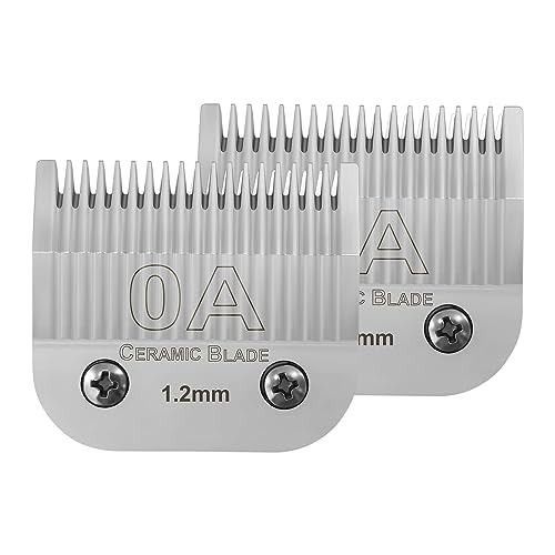 0A Replacement Blade compatible with Oster Classic 76/Andis dog Clipper | Cut Length 3/64"(1.2mm),2 Pack,Compatible with Andis/oster Classic 76/Star-Teq/Power-Teq/A5 Clipper - color: SIZE 0A(2 PACK)