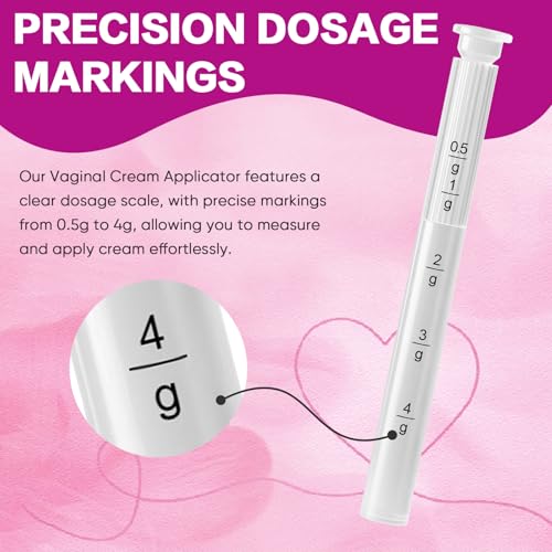 32 Pcs Disposable Vaginal Cream Applicators with Dosage Markings | Hygienic Individually Wrapped, Threaded Suppository Applicators for Women, Fits Most Vaginal Creams, Gels & Lubricants - size: 32 Pack
