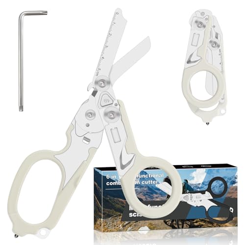 6-in-1 Heavy-Duty Emergency trauma shears (Silver) - color: Silver