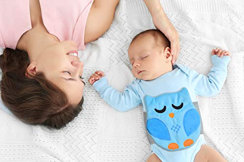 Baby Colic, Gas and Upset Stomach Relief, Baby Heated Tummy Wrap Newborns | Belly Hugger - Infant Swaddling Belly Belt, Heating Pad for Fussy Infants - color: Blue