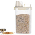 3.17 Qt/3 L Bird Seed Storage Container Airtight- Portable Bird Food Container with Airtight Measuring Cup, Clear Pet Parrot Seed Dispenser for Birds Food Chicken Feed Storage, Beige Lid