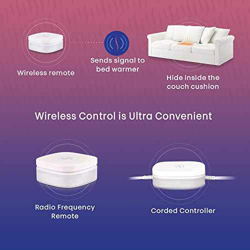 Hidden Heat Electric Couch Cushion Warmer by Spotwarm; Wireless RF Remote, Microplush Flannel Heated Seat, Single User Bed Warmer, Pet Bed Warmer - 17” by 20” - size: 17" by 20"