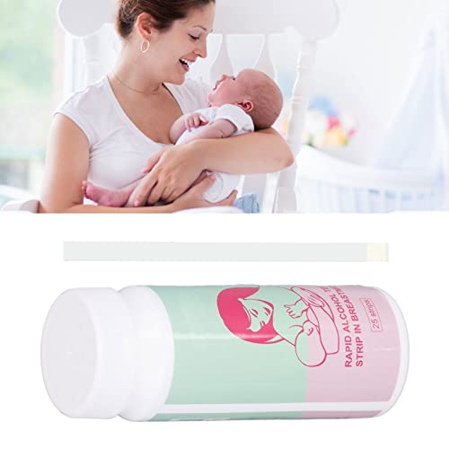 25pcs Breastmilk Alcohol Test Strips, Breastmilk Detecting Strips Milk Detect Strips with Bottle for Mother Alcohol Test Give Nursing Mothers Clarity, Easy, Quick Detection