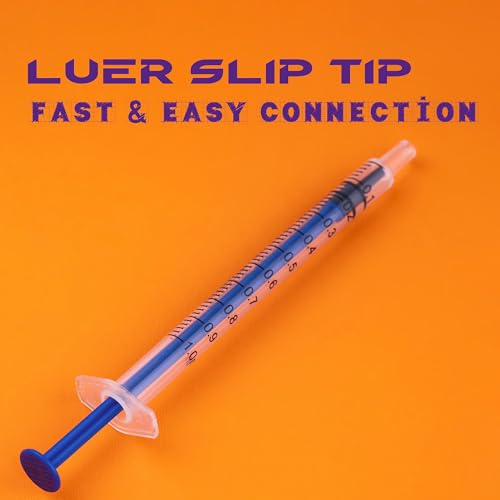 1ml Syringes with Needle 25G 1 Inch Disposable Syringe Luer Slip Tip for Liquids, Individually Wrapped, Pack of 100 - size: 1ML-25G-S 1"