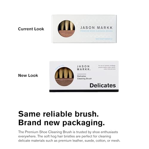 Jason Markk Delicates Shoe Cleaning Brush, Soft Bristles & Walnut Wood, Sneaker Care, Extra Gentle, Ideal for Footwear, Safe for Leather, Suede, Nubuck, Cotton, Knits - size: 1 Count (Pack of 1), style: Premium Brush