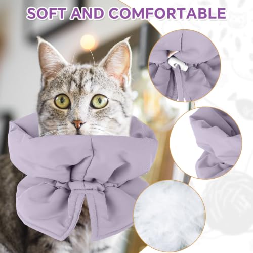 BOXOB Cat Cone Collar, Adjustable Cat Recovery Collar(S, Purple) | Lightweight Waterproof Protective Cat Collar Soft Pet Recovery Collar Keep Dogs Cats from Licking Wounds - color: Purple
