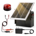 Solar Fence Charger with Warning Light, Briidea 1.2 Joules Solar Electric Fence Energizer, Dual Power (Solar & Adapter), Up to 10-Mile Range, IP64 Weather-Resistant, for Livestock, Garden & Pasture